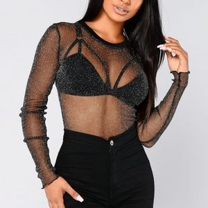 Sheer Sparkly Long Sleeve
